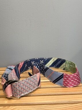 Vineyard Vines Patchwork Belt D-Ring Canvas Nautical Boho Coastal Small